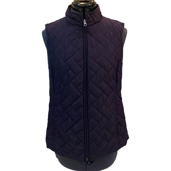 Croft&Barrow S Purple Quilted JacketVest Sleeveless Lining w/Pockets Rugged Back - Picture 1 of 10